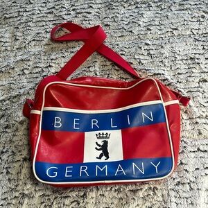 Vintage Berlin Germany Leather Laptop Bag